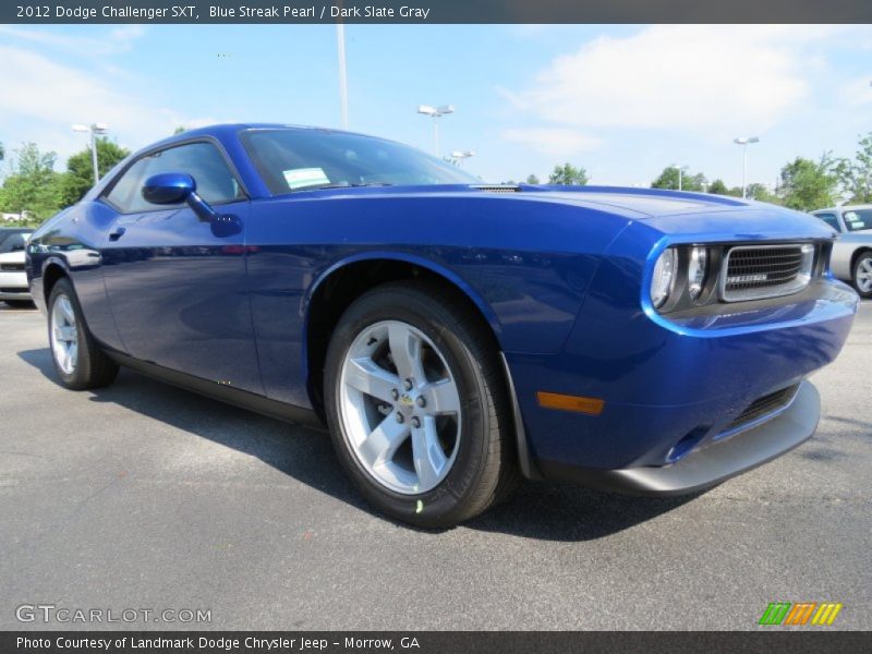 Blue Streak Pearl / Dark Slate Gray 2012 Dodge Challenger SXT