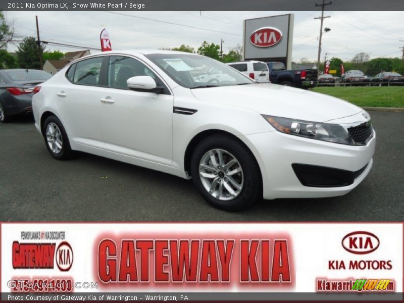 Snow White Pearl / Beige 2011 Kia Optima LX