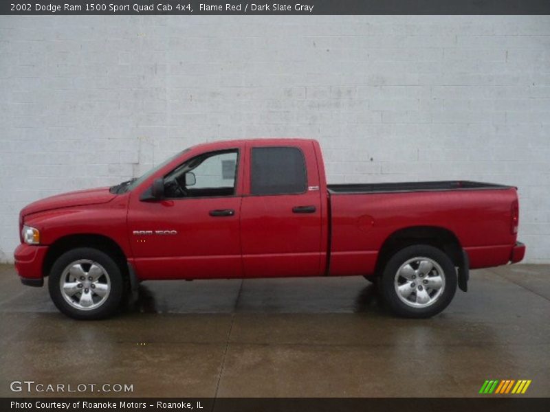 Flame Red / Dark Slate Gray 2002 Dodge Ram 1500 Sport Quad Cab 4x4