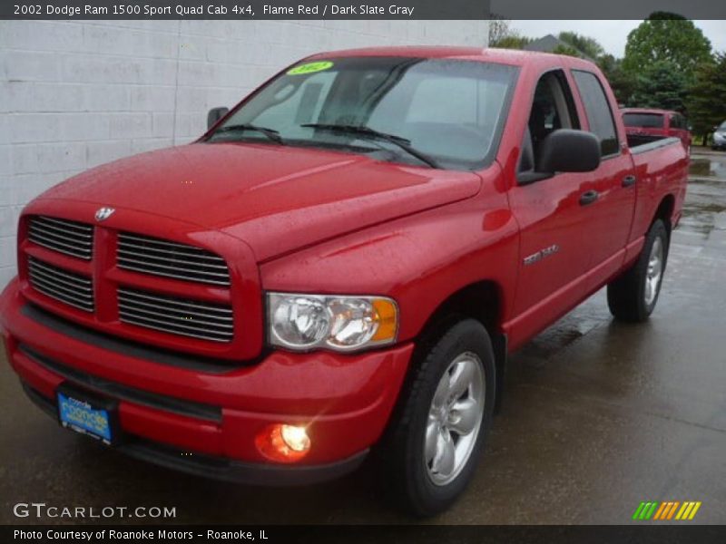 Flame Red / Dark Slate Gray 2002 Dodge Ram 1500 Sport Quad Cab 4x4