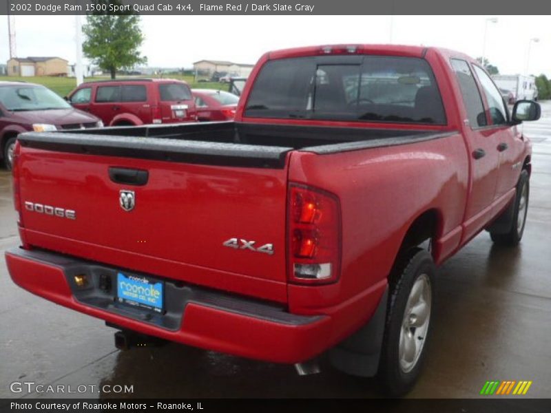 Flame Red / Dark Slate Gray 2002 Dodge Ram 1500 Sport Quad Cab 4x4