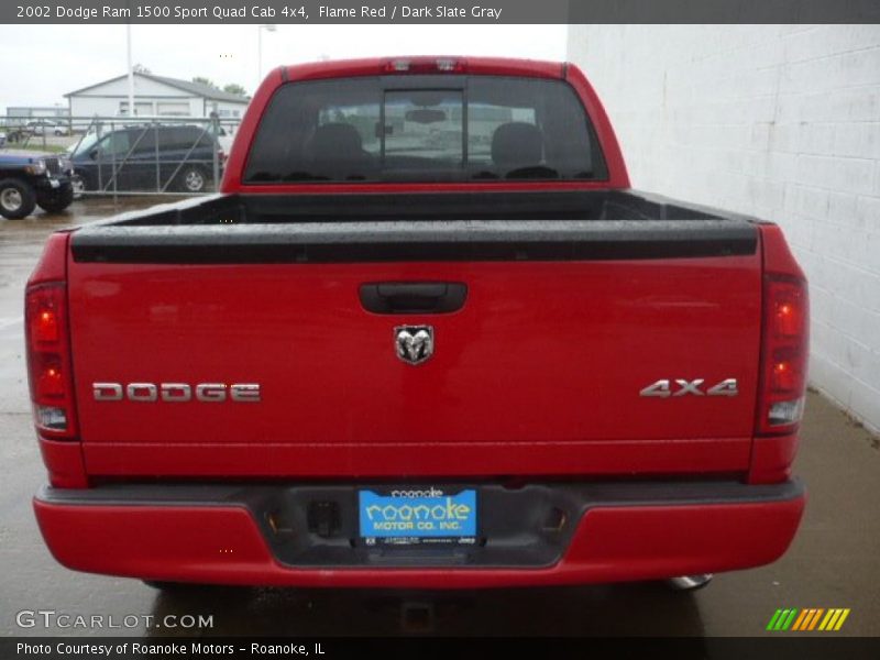 Flame Red / Dark Slate Gray 2002 Dodge Ram 1500 Sport Quad Cab 4x4