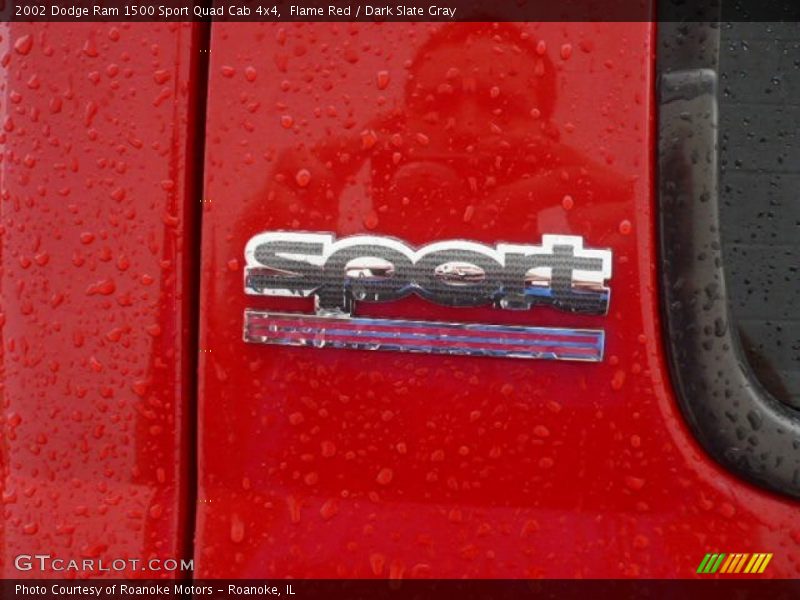 Flame Red / Dark Slate Gray 2002 Dodge Ram 1500 Sport Quad Cab 4x4