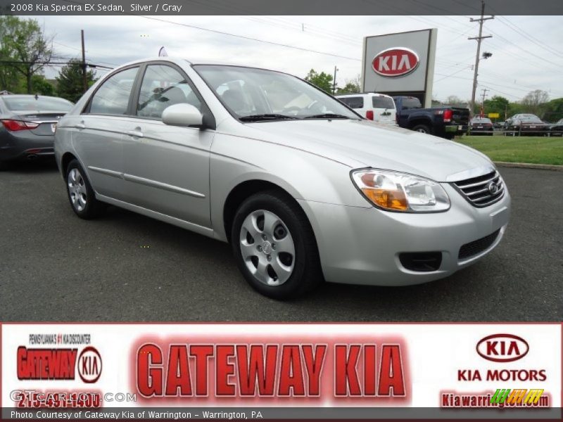 Silver / Gray 2008 Kia Spectra EX Sedan