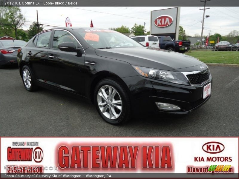 Ebony Black / Beige 2012 Kia Optima LX