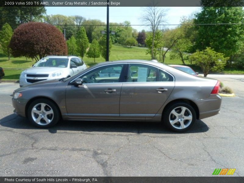 Oyster Gray Metallic / Sandstone Beige 2009 Volvo S80 T6 AWD