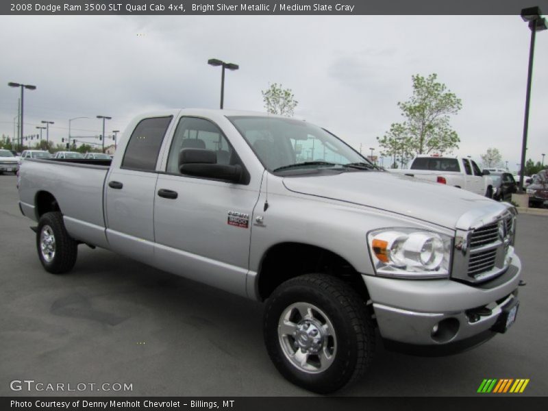 Bright Silver Metallic / Medium Slate Gray 2008 Dodge Ram 3500 SLT Quad Cab 4x4