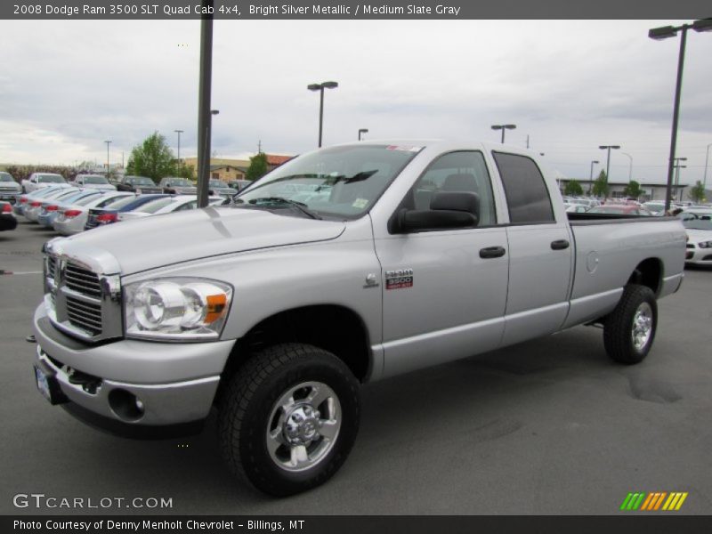 Bright Silver Metallic / Medium Slate Gray 2008 Dodge Ram 3500 SLT Quad Cab 4x4