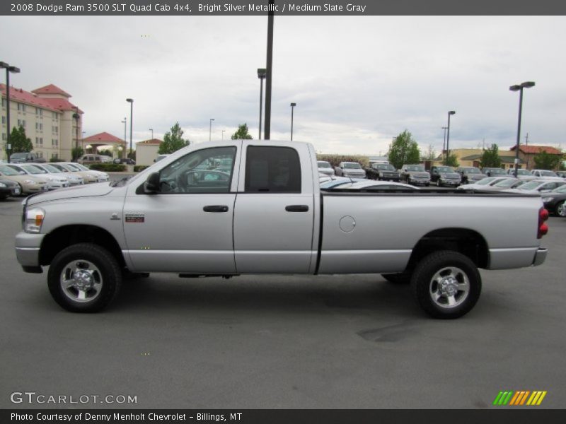 Bright Silver Metallic / Medium Slate Gray 2008 Dodge Ram 3500 SLT Quad Cab 4x4