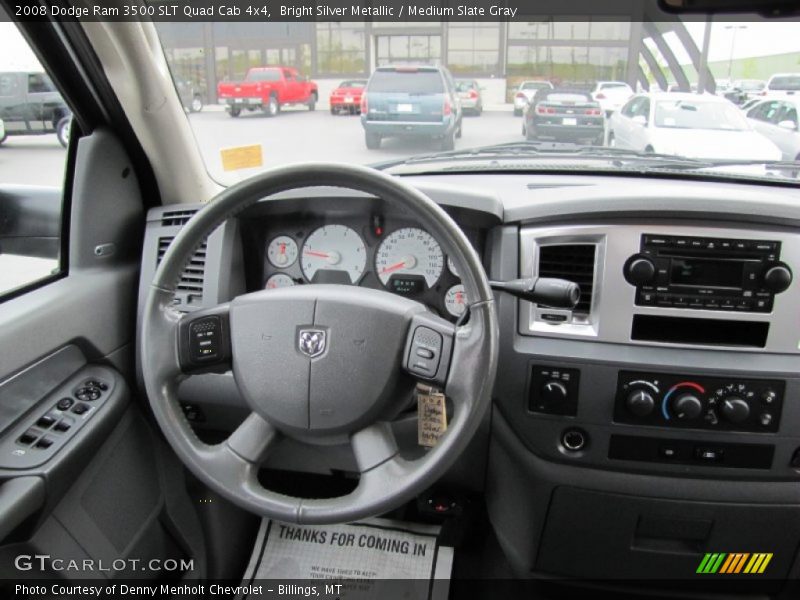 Bright Silver Metallic / Medium Slate Gray 2008 Dodge Ram 3500 SLT Quad Cab 4x4