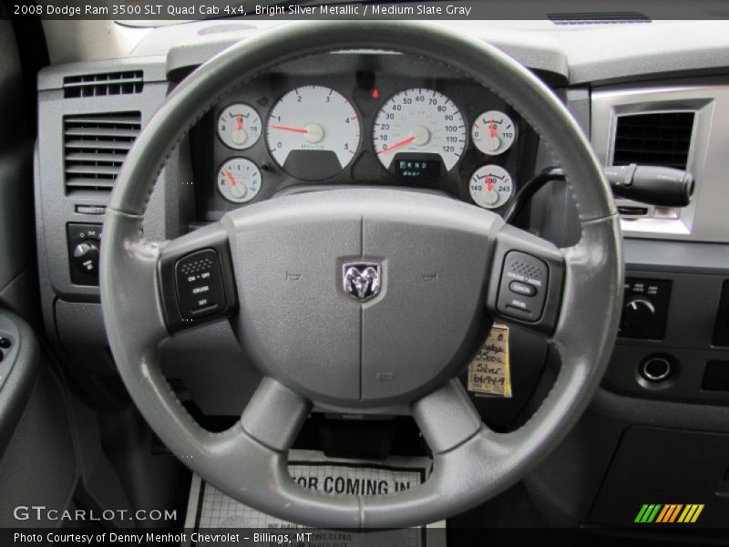 Bright Silver Metallic / Medium Slate Gray 2008 Dodge Ram 3500 SLT Quad Cab 4x4