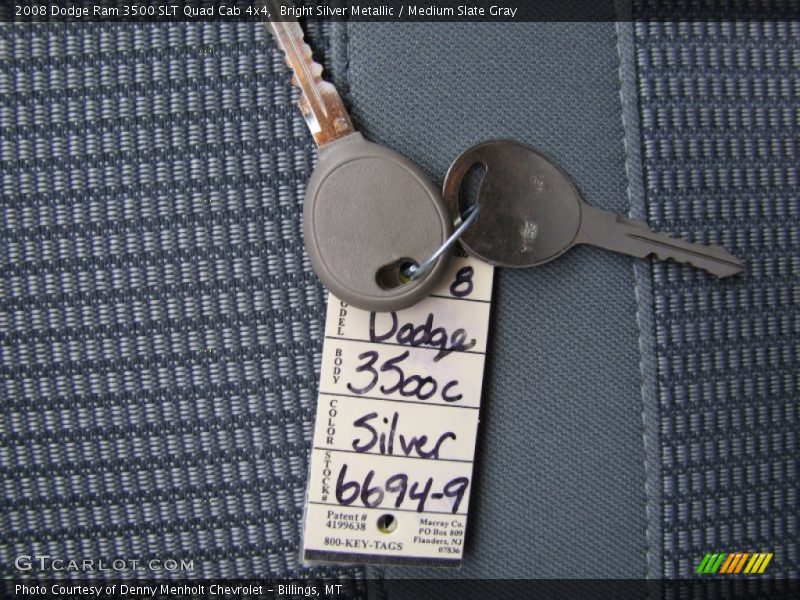 Bright Silver Metallic / Medium Slate Gray 2008 Dodge Ram 3500 SLT Quad Cab 4x4