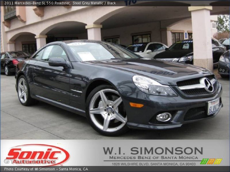 Steel Grey Metallic / Black 2011 Mercedes-Benz SL 550 Roadster