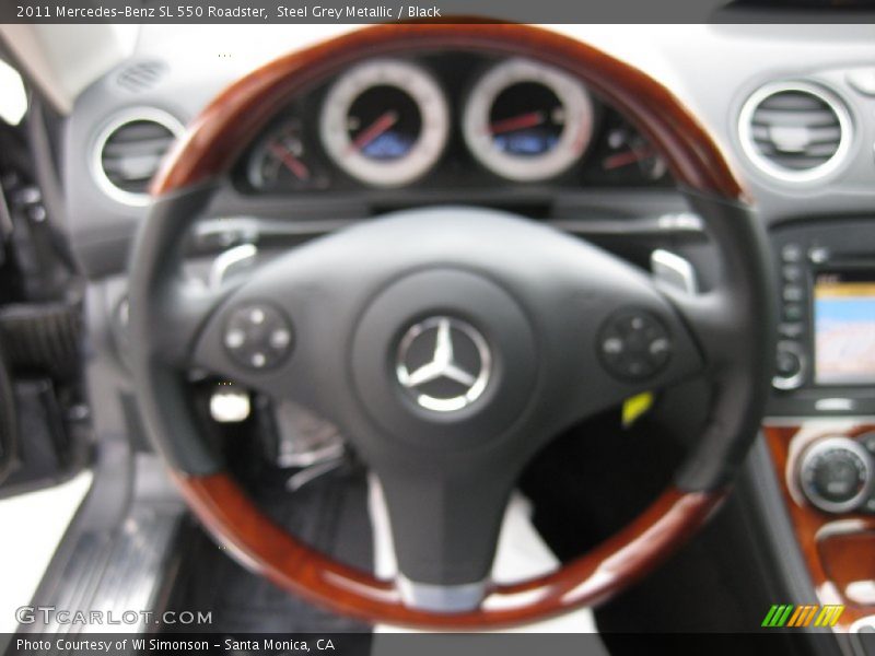 Steel Grey Metallic / Black 2011 Mercedes-Benz SL 550 Roadster