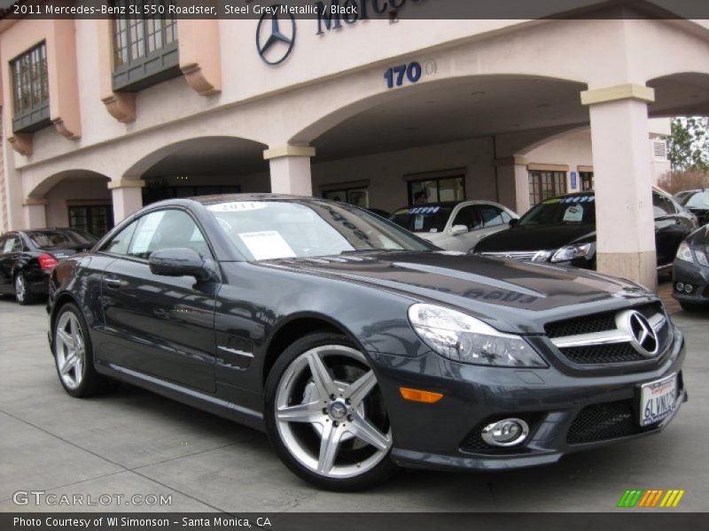 Steel Grey Metallic / Black 2011 Mercedes-Benz SL 550 Roadster