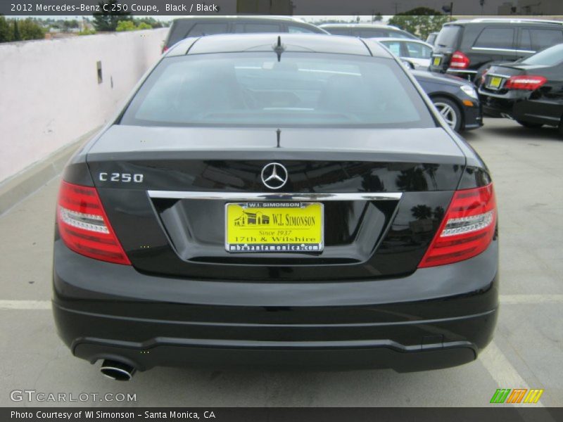 Black / Black 2012 Mercedes-Benz C 250 Coupe