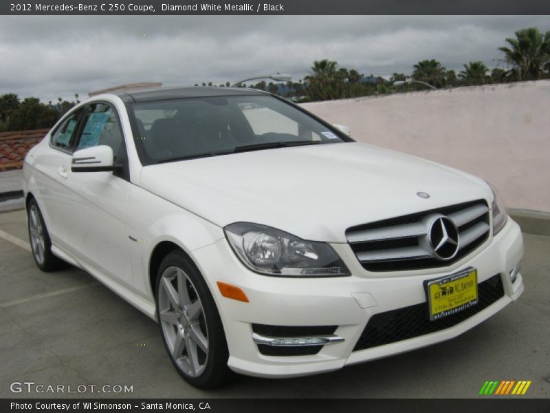 Diamond White Metallic / Black 2012 Mercedes-Benz C 250 Coupe