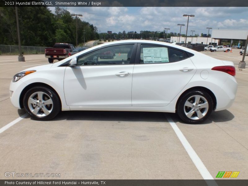 Shimmering White / Beige 2013 Hyundai Elantra GLS