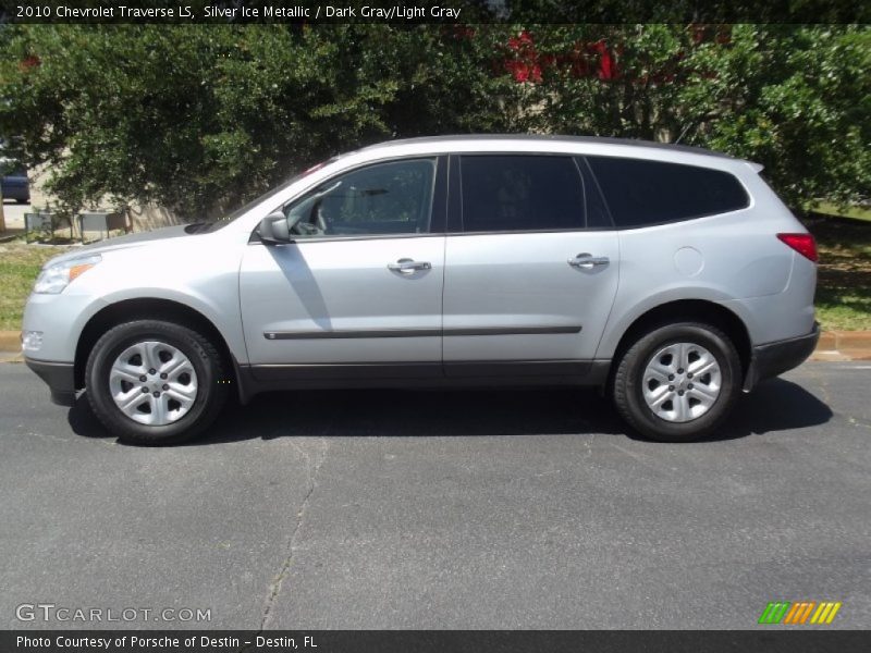 Silver Ice Metallic / Dark Gray/Light Gray 2010 Chevrolet Traverse LS
