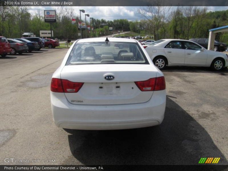 Clear White / Beige 2010 Kia Optima LX