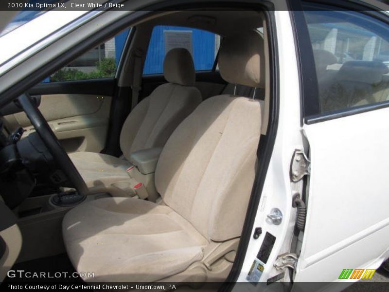 Clear White / Beige 2010 Kia Optima LX
