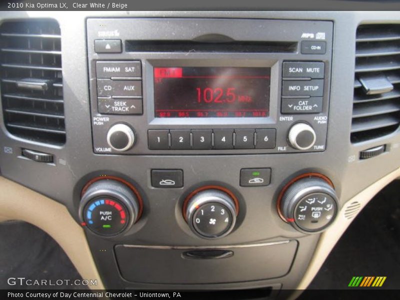 Clear White / Beige 2010 Kia Optima LX
