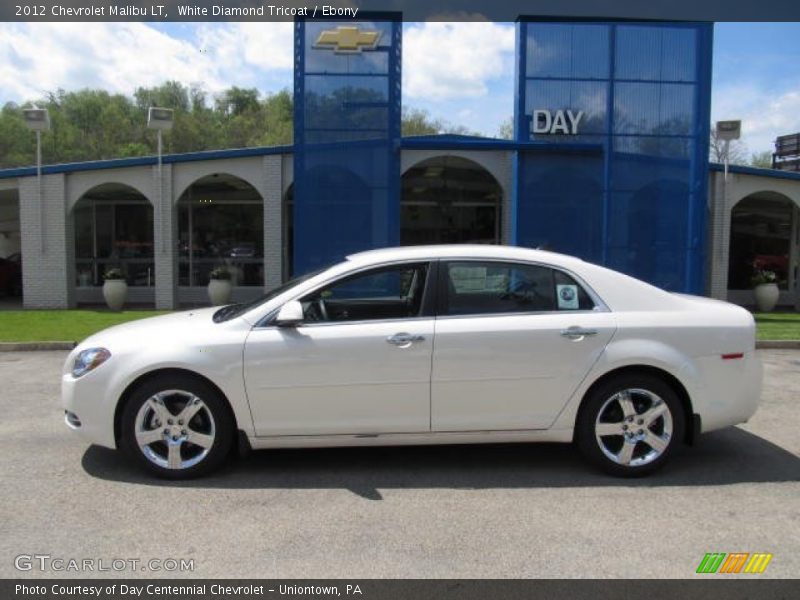 White Diamond Tricoat / Ebony 2012 Chevrolet Malibu LT