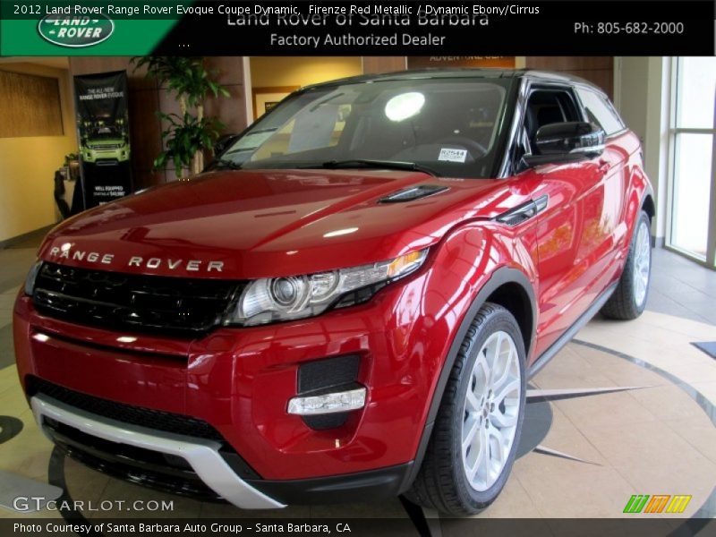 Firenze Red Metallic / Dynamic Ebony/Cirrus 2012 Land Rover Range Rover Evoque Coupe Dynamic