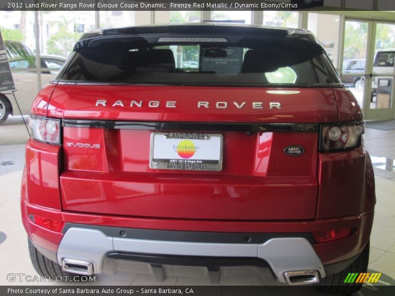 Firenze Red Metallic / Dynamic Ebony/Cirrus 2012 Land Rover Range Rover Evoque Coupe Dynamic