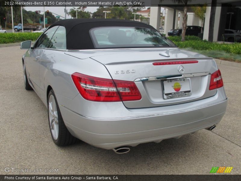 Iridium Silver Metallic / Ash/Dark Grey 2012 Mercedes-Benz E 350 Cabriolet