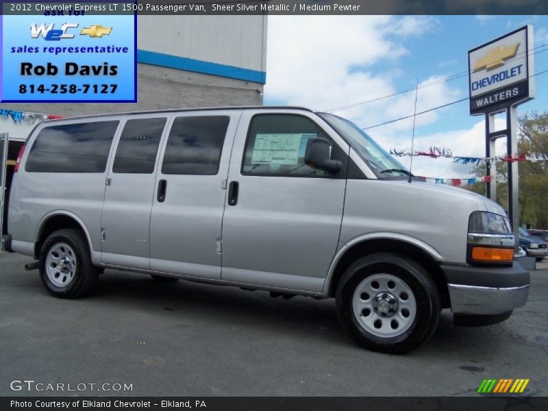 Sheer Silver Metallic / Medium Pewter 2012 Chevrolet Express LT 1500 Passenger Van