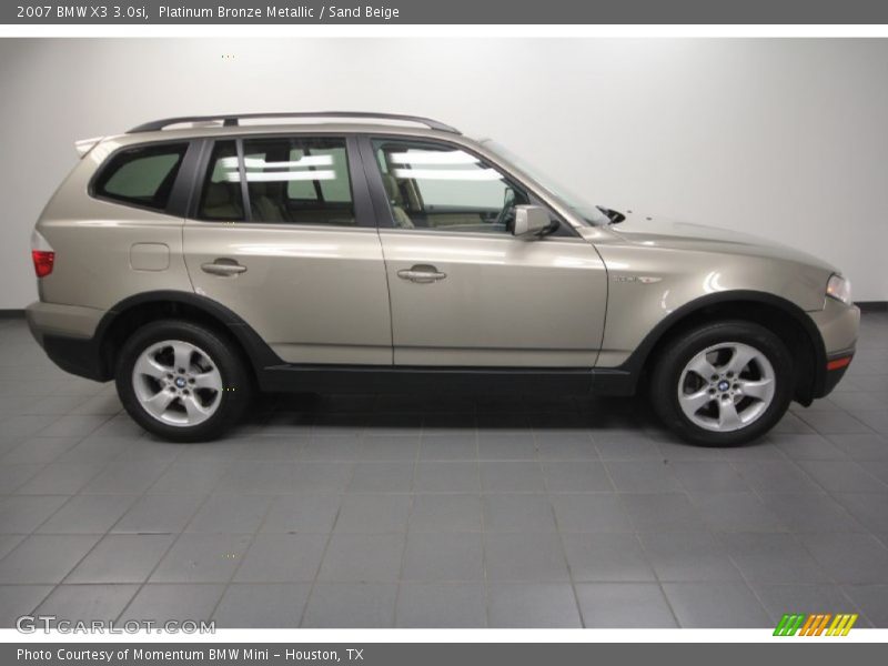 Platinum Bronze Metallic / Sand Beige 2007 BMW X3 3.0si