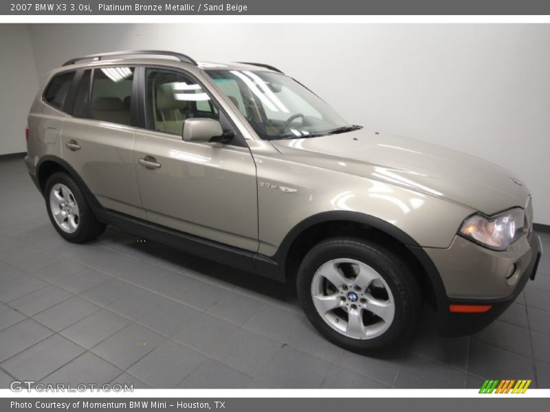 Platinum Bronze Metallic / Sand Beige 2007 BMW X3 3.0si