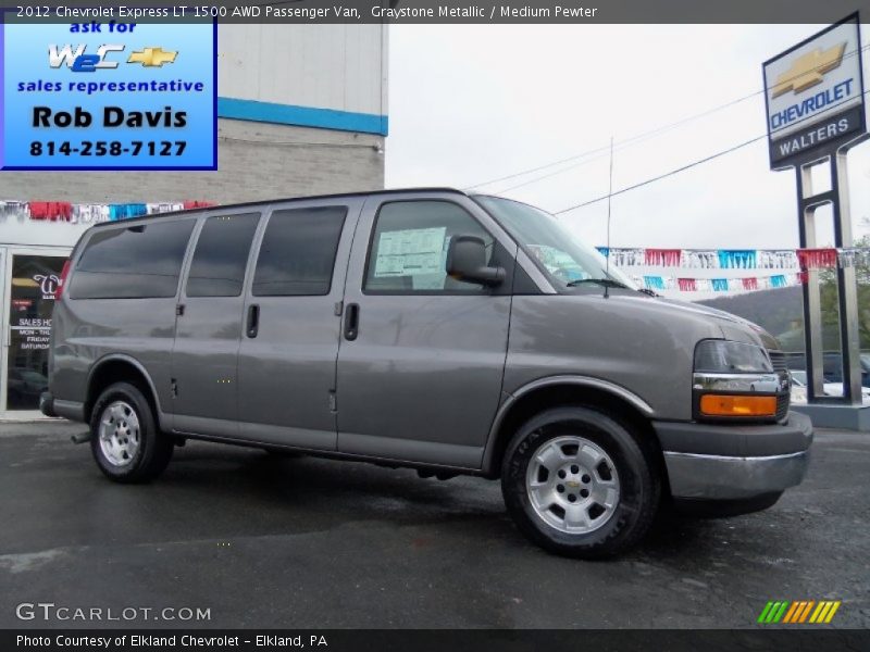Graystone Metallic / Medium Pewter 2012 Chevrolet Express LT 1500 AWD Passenger Van