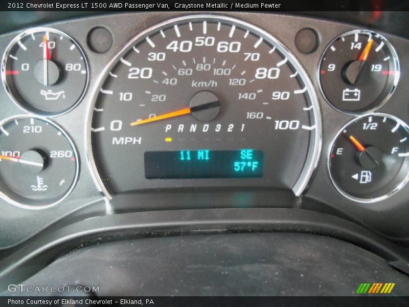 Graystone Metallic / Medium Pewter 2012 Chevrolet Express LT 1500 AWD Passenger Van