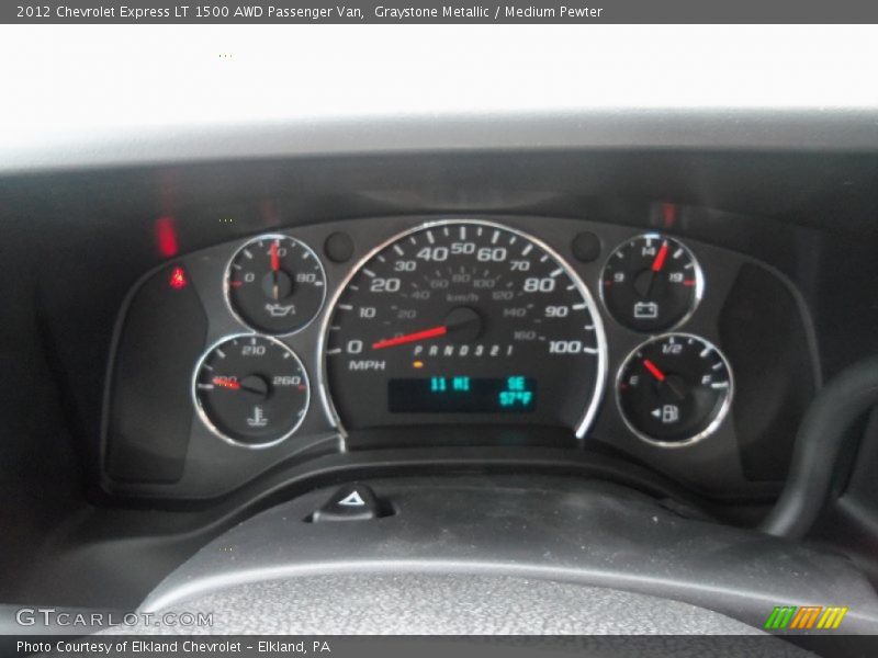 Graystone Metallic / Medium Pewter 2012 Chevrolet Express LT 1500 AWD Passenger Van