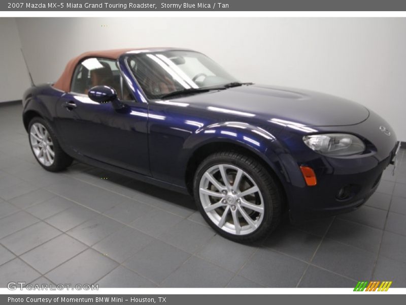 Stormy Blue Mica / Tan 2007 Mazda MX-5 Miata Grand Touring Roadster