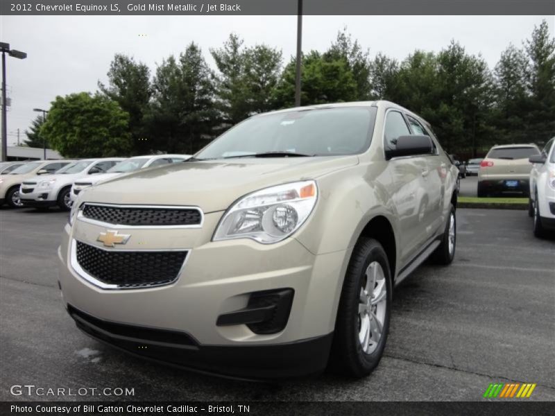 Gold Mist Metallic / Jet Black 2012 Chevrolet Equinox LS