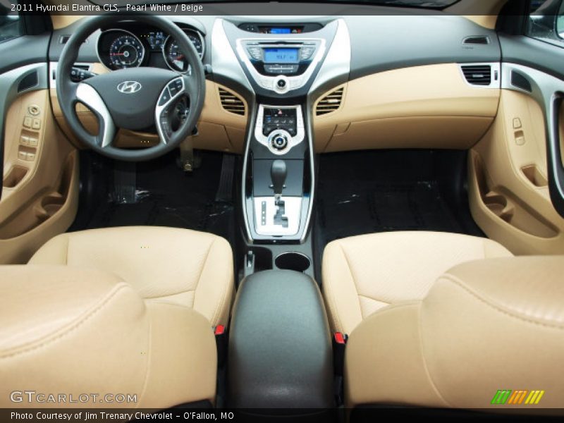 Pearl White / Beige 2011 Hyundai Elantra GLS