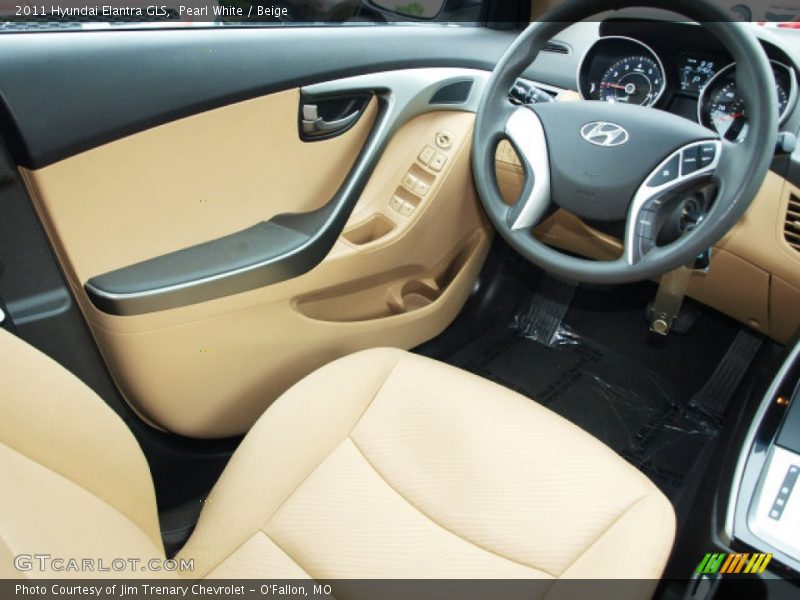 Pearl White / Beige 2011 Hyundai Elantra GLS