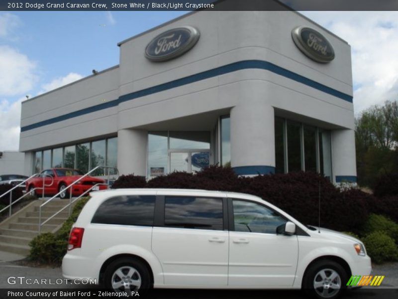 Stone White / Black/Light Graystone 2012 Dodge Grand Caravan Crew