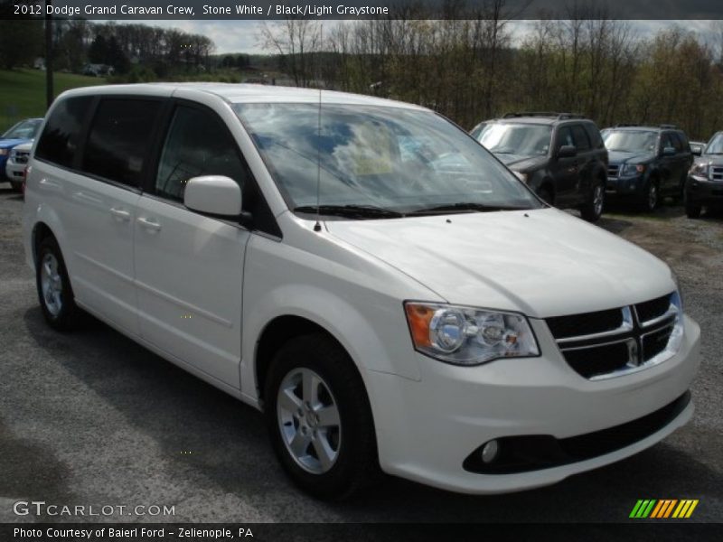 Stone White / Black/Light Graystone 2012 Dodge Grand Caravan Crew