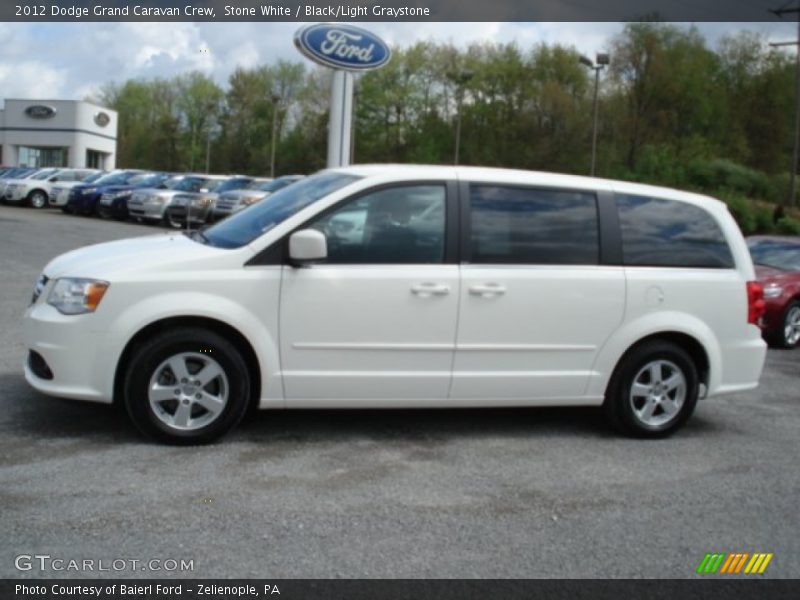 Stone White / Black/Light Graystone 2012 Dodge Grand Caravan Crew