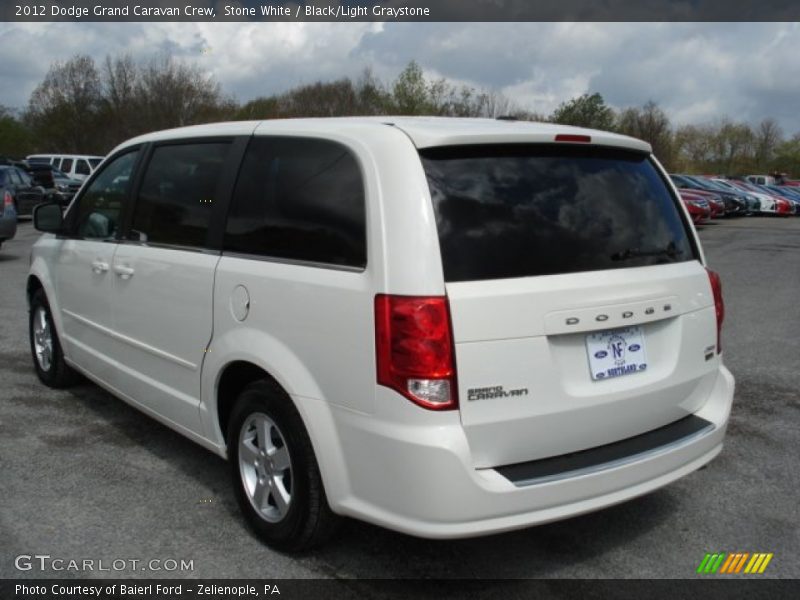 Stone White / Black/Light Graystone 2012 Dodge Grand Caravan Crew