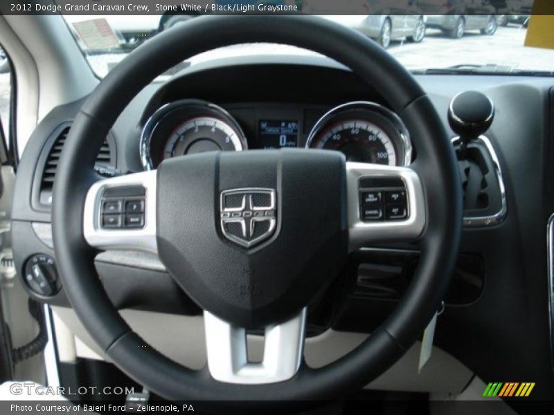 Stone White / Black/Light Graystone 2012 Dodge Grand Caravan Crew
