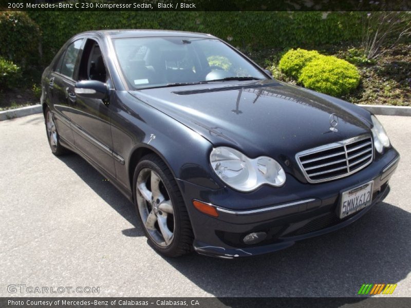 Black / Black 2005 Mercedes-Benz C 230 Kompressor Sedan