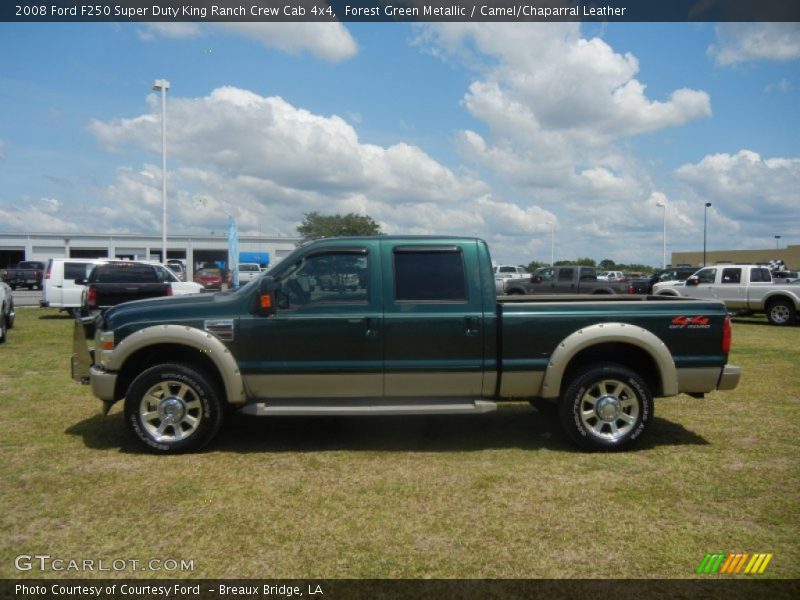 Forest Green Metallic / Camel/Chaparral Leather 2008 Ford F250 Super Duty King Ranch Crew Cab 4x4