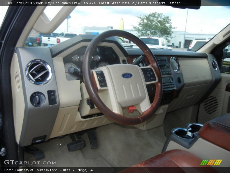 Forest Green Metallic / Camel/Chaparral Leather 2008 Ford F250 Super Duty King Ranch Crew Cab 4x4