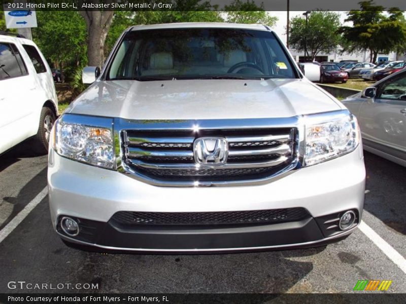Alabaster Silver Metallic / Gray 2012 Honda Pilot EX-L