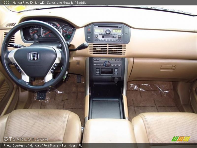 Sandstone Metallic / Saddle 2004 Honda Pilot EX-L 4WD